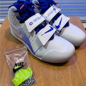 Nike White and Blue Javelin Shoes